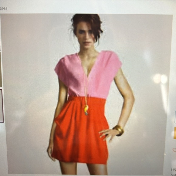 H &M Color-block pink and orange pockets Sz 8 - Picture 8 of 9